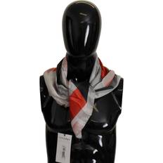 Gray - Women Scarfs Costume National Gray Red Silk Shawl Foulard Wrap Scarf