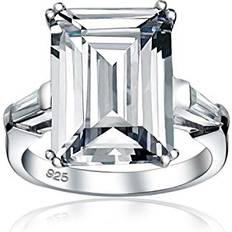 Bling Jewelry 10CT Solitaire AAA CZ Emerald Cut Engagement .925 Silver