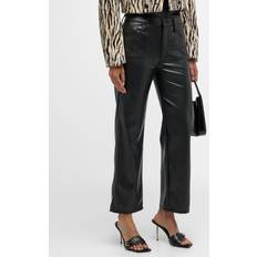 Cuir Pantalons Mother High Rise Faux Leather Straight Leg Jeans