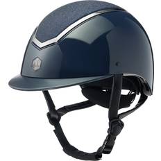 Riding Helmets Charles Owen Standard Peak Riding Helmet - Navy Gloss/Pewter