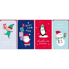 Cards & Invitations The Home Fusion Company Set of 4 Xmas Christmas Money Wallets Gift Voucher Card & Envelope/Cute Novelty Charactors