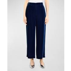 Theory Suit Trousers Theory Velvet Relax Straight-Leg Pants BLUEBERRY