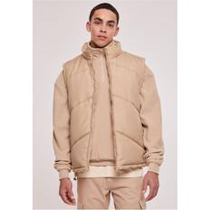 Beige - Men Vests Urban Classics Arrow Puffer Vest, Warmsand