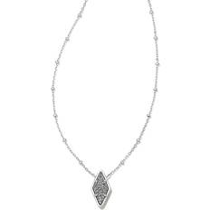 Kendra Scott Gray Jewelry Kendra Scott Silver-Tone Kinsley Drusy Pendant 19" Necklace Gray Gray