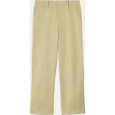 Burberry Men Trousers & Shorts Burberry Cotton Wide Leg Pants with Belt Loops - Beige