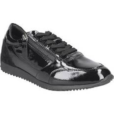 Patent Leather - Women Trainers Geox Calithe Breathable Trainers in Leather/Suede Black