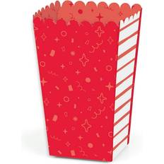 Wedding Popcorn Boxes Big Dot of Happiness Red Confetti Stars Simple Party Favor Popcorn Treat Boxes Set 12