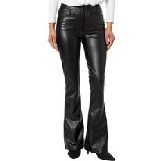 Jeans 7 For All Mankind Women's Faux Leather Skinny Bootcut Pants Black Black