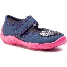 Superfit Chaussons Superfit Pantoufle Bonny - Bleu Marine/Rose/Noir