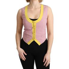 Dolce & Gabbana Man Blouses Dolce & Gabbana Pink Sleeveless Waistcoat Vest Cotton Top IT38