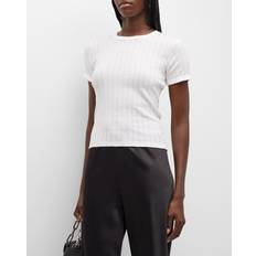 Leset Pointelle Tee - White