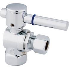 Plumbing Kingston Brass CC33101DL 3/8 FIP x 3/8 OD Comp Quarter-Turn Angle Stop Valve Polished Chrome