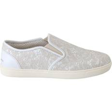 Dolce & Gabbana Hvid Sko Dolce & Gabbana White Leather Lace Slip On Loafers Shoes EU35/US4.5