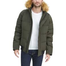 Tommy Hilfiger Men Outerwear Tommy Hilfiger Men's Arctic Cloth Quilted Snorkel Bomber Jacket - Dark Forest