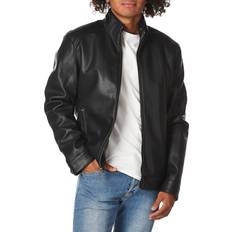 Leather Jackets - Men Cole Haan Men's Faux-Leather Motto Jacket Black Black