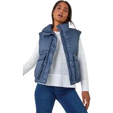Steel Outerwear Roman Pocket Detail Quilted Gilet Pale Blue