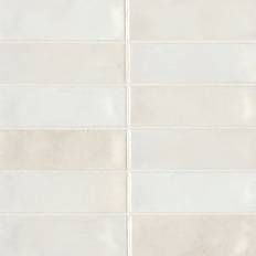 Tiles Bedrosians Celine 2"" 6"" Porcelain Mosaic Sheet Wall Tile 0.375 D Wayfair" Gray/White