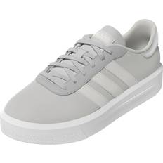 Adidas Sneaker, Lederoptik, Schnürung, für Damen, grau