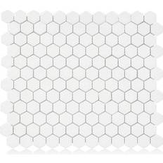 Tiles Industry Tile Project Hexagon White 1-Inch Satin Mosaic