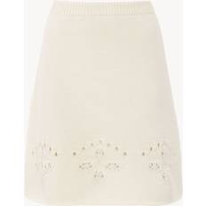 Chloé Pointelle wool miniskirt neutrals