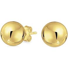 Children - Gold Earrings Bling Jewelry 14k Yellow Gold Hollow Center Kids Ball Stud Earrings 4mm