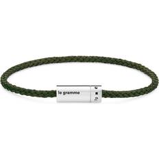 Le Gramme Mens Khaki 7g Polished Sterling-silver and Nato Cable Bracelet 19CM