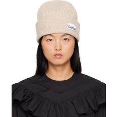 Beige - Women Beanies Ganni Beige Fitted Beanie UNI