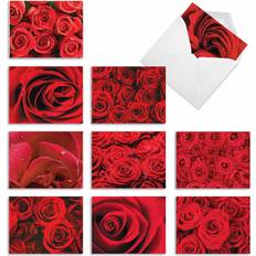 Red Cards & Invitations 10 Pack All Occasion Blank Note Cards With Envelopes Roses Are Red