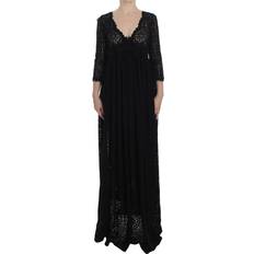 Long Dresses - Men Dolce & Gabbana Black Ricamo Knitted Full Length Maxi Dress IT40