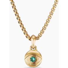 David Yurman Men Jewelry David Yurman Men's 18K Yellow Gold Amulets Emerald Evil Eye Pendant Green/Gold