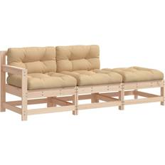 Wood Outdoor Lounge Sets on sale vidaXL 3 Piece Garden Outdoor Lounge Set