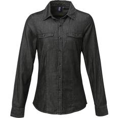 Denim Blouses Premier Jeans Stitch Long Sleeve Denim Shirt True Black