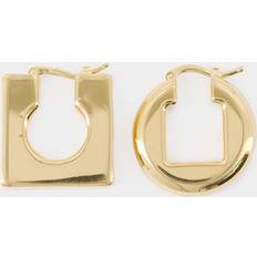 Jacquemus Ohrringe Rund Quadrat Metall vergoldet gold