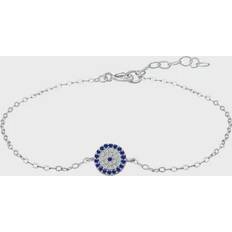 Giani Bernini Aleure Precioso Silver Cubic Zirconia & Lab-Created Sapphire Medallion Anklet, Women's, 9" Blue