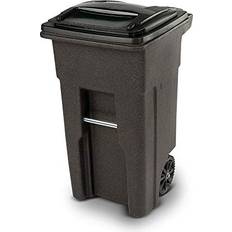 Toter Gal. Brownstone Trash Can with Wheels Attached Lid