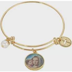 14k - Children Bracelets Symbols of Faith Mary & Child Wire Charm Bracelet, Women's, Gold