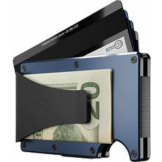 Slim Titanium Wallet with Money Clip - Navy
