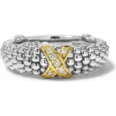 Diamante - Oro Anillos Lagos 18K Gold & Sterling Silver Embrace Collection Diamond Caviar Ring