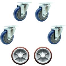 DIY Accessories Service Caster Plate Type Swivel, Package qty. 6, Model REG-20S414-PPUB-BLUE-TP2-4-PPUD820-2