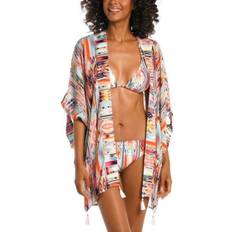 White Swimsuit Cover-Ups & Sarong Wraps La Blanca Desert Dream Kimono Cover Up Women's Swimwear