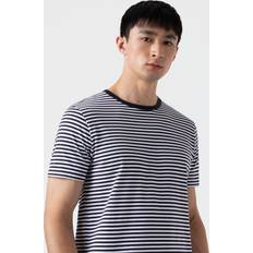 Sunspel Kleding Sunspel Classic English Stripe T-Shirt - White/Navy