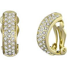 Philip Jones Gold Plated Pave On Earrings Created with Zircondia Crystals