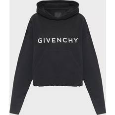 Givenchy Sweatshirts & Hoodies, Dam, Svart, M, Bomull, SS23, Huvtröja med logotryck