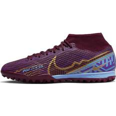 Gold Soccer Shoes Nike Zoom Superfly Academy KM Turf Dark Beetroot-Gold