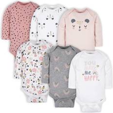 1-3M - Girls Bodysuits Gerber Gerber Baby Girls Long Sleeve Onesies Bodysuits 6-Pack