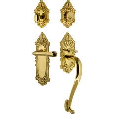 Door Handles on sale Nostalgic Warehouse VICFLR_ESET_238_SG_RH Victorian Right Handed Sectional Cylinder Keyed Entry Fleur