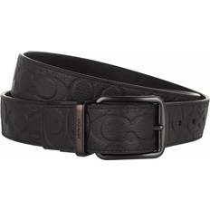 Coach Women Belts Coach Men's Monogram Print Leather Belt Black Black