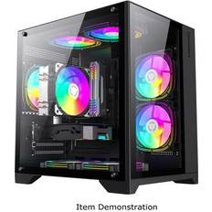 Gamemax INFINITY MINI Black Tempered Glass USB3.0 PC Case-Supports Flex-ATX/Mini-ITX Fans Not