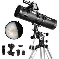 Binoculars & Telescopes SoloMark telescope 130eq newtonian reflector telescopes for adults, professional telescopes for adults astronomy, comes with 1.5x barlow lens smartphone