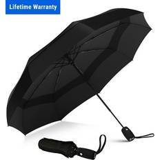 Umbrellas Repel Umbrella Repel Umbrella Windproof Travel Umbrella Teflon Coated Double Vented Canopy Sun Protection Black